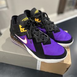 Nike LeBron 18 XVIII Low Purple Gold Lakers Size 12 Men’s 