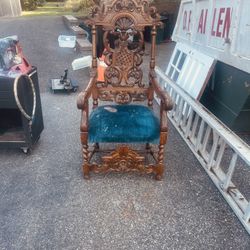 Hand Carved Wooden Chair