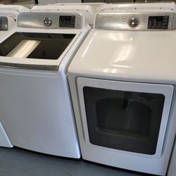 Samsung Large Capacity 5.0cu Ft Glass Top Load Washer And Gas Dryer Set 