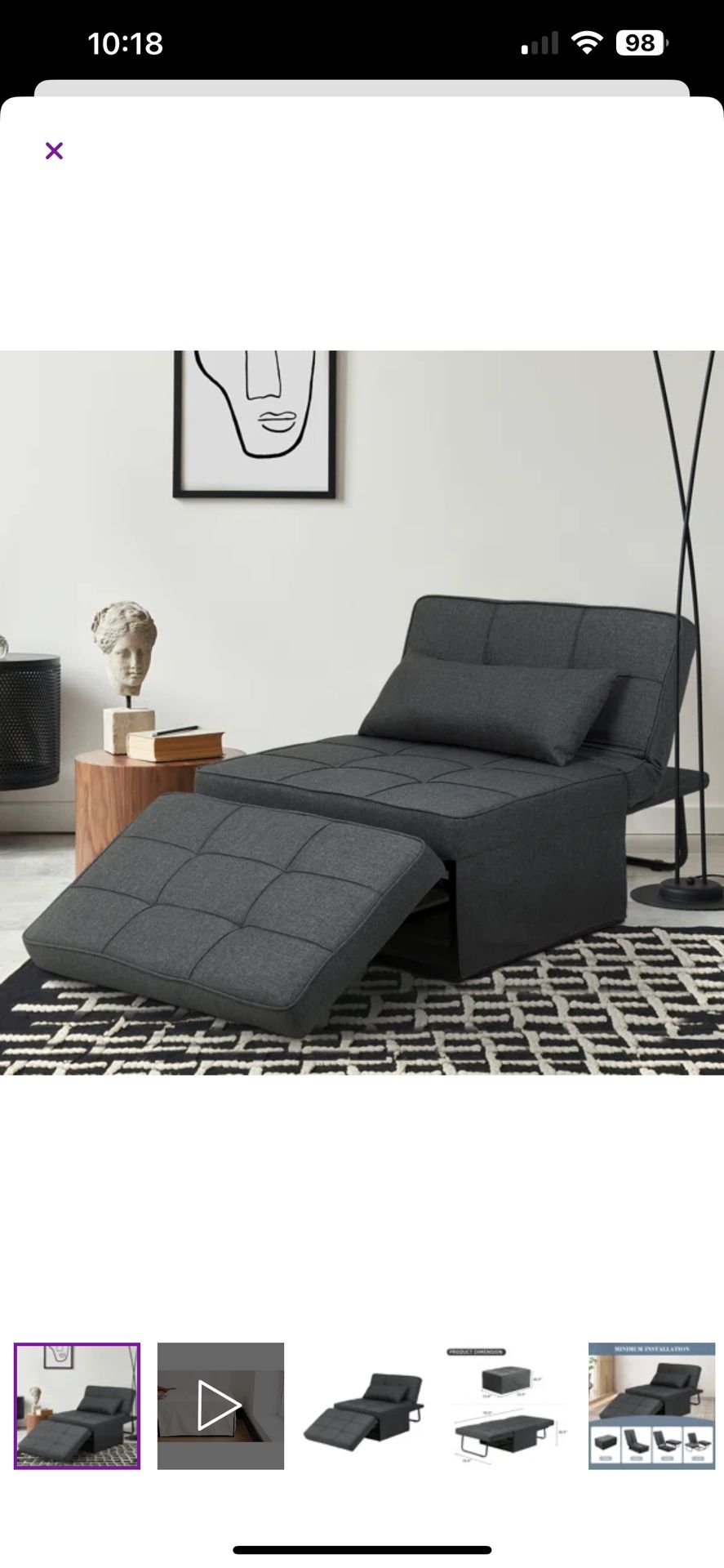 Sleeper Sofa Convertible 75 Inch