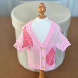 Pink Argyle PET Sweater! Small and Medium Available!