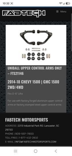 Fabtech upper control arms