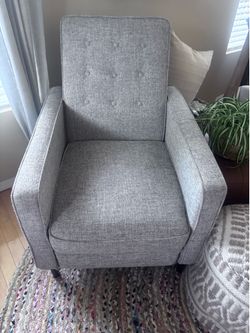 Gray Recliner - like new accent chair