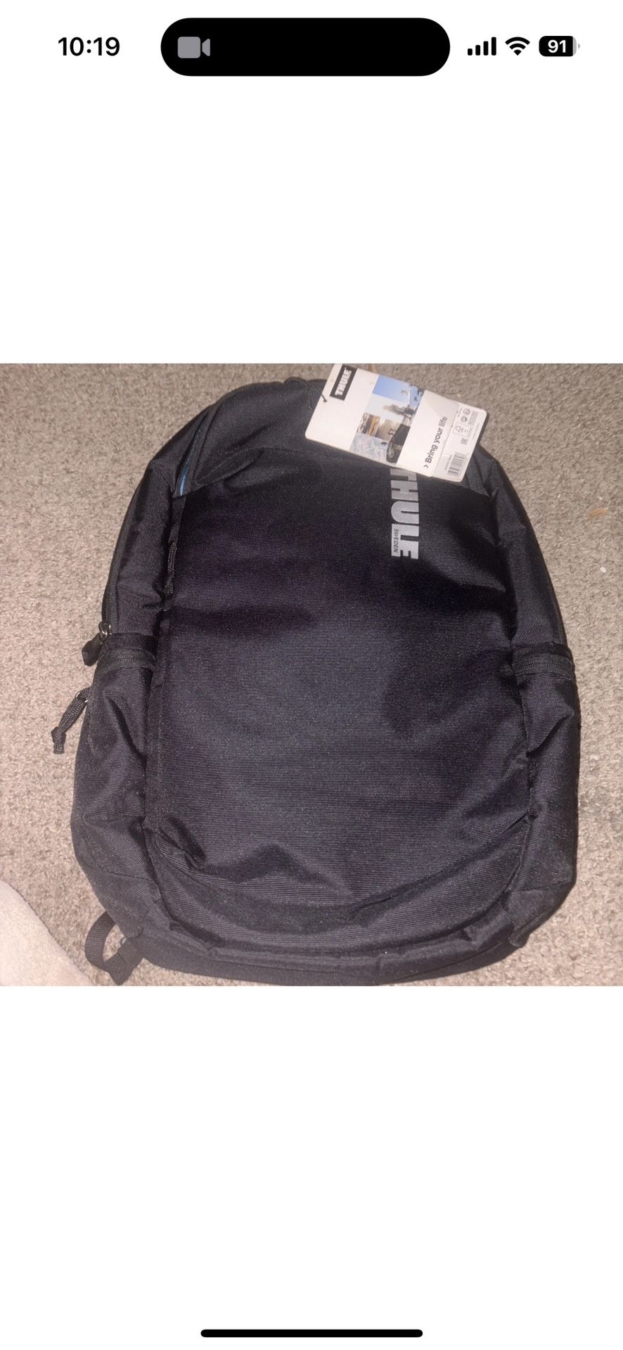 Thule Subterra 23L Convertible Carry-On Luggage – Black Exterior, Aqua Interior