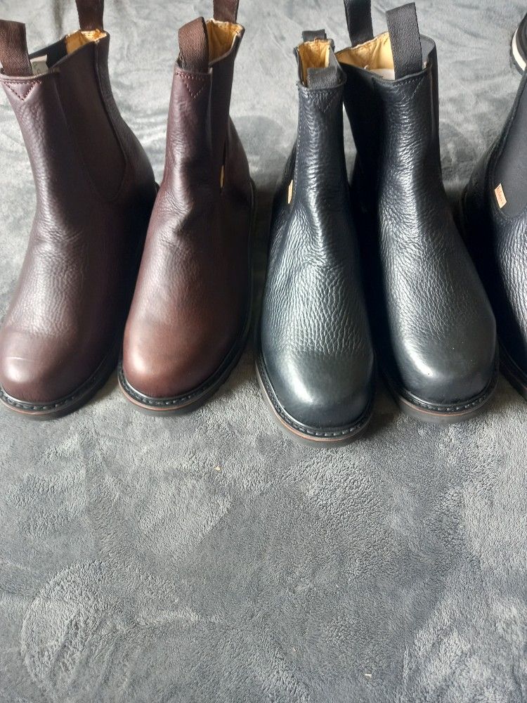 Leather Booties Double Sole