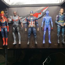 Marvel Legends Bundle Falcon, Captain America, Miles Morales, Loki