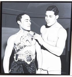Ross Baines Original Joe Louis & Henry Armstrong Original Painting Canvas 24x24