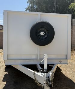 Brand new 12ft Long Scissor Lift Hydraulic Dump Tráiler with Ramps 💎