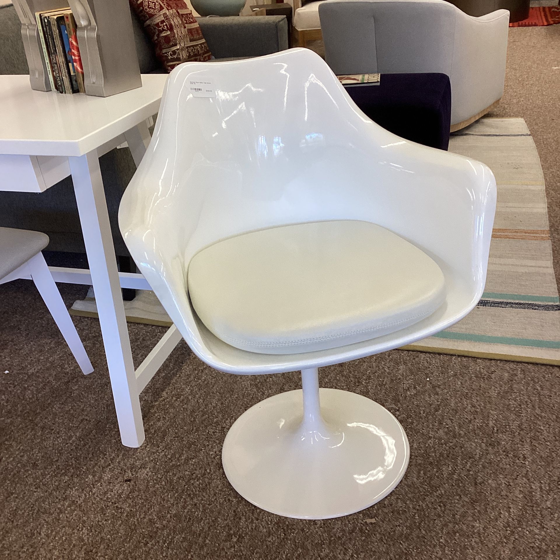 Saarinen Style White Tulip Swivel Chair