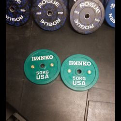 Rogue 45lb fleck bumper plates
