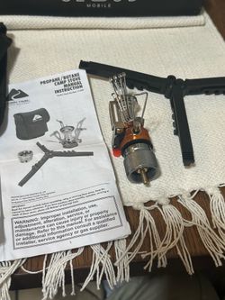 Ozark Trail 4-Piece All-in-One Portable Camping Stove Adapter and Stand Set,