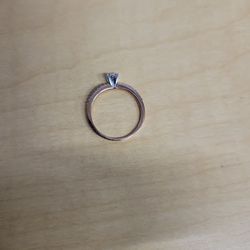 Diamond Promise Ring, Round Cut 10k Rose Gold