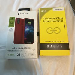 iPhone X Screen Protectors And Mophie Case