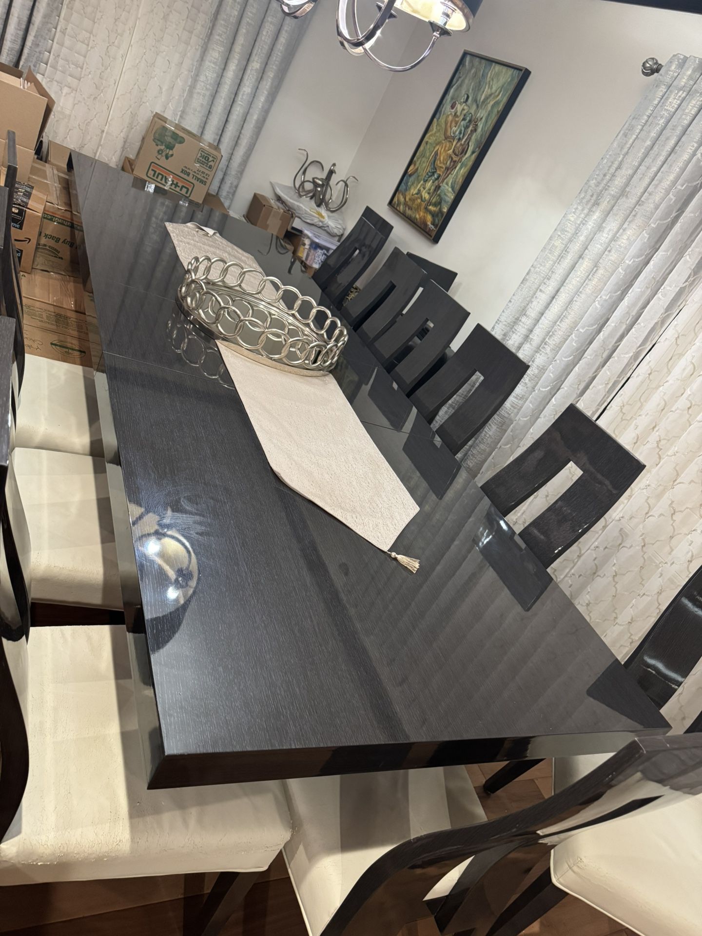 Luxury Modern Dining table with 12 chairs