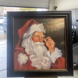 Framed Santa Painting 