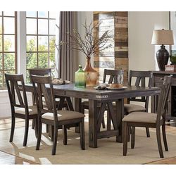 7 PCs Dining Set, 6 Chairs with Large dining Table