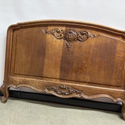 Antique child’s Carved Oak Headboard 