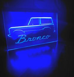 FORD BRONCO LED NEON BLUE LIGHT SIGN 8x12