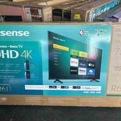 75" Hisense 4k SMART ROKU Tv