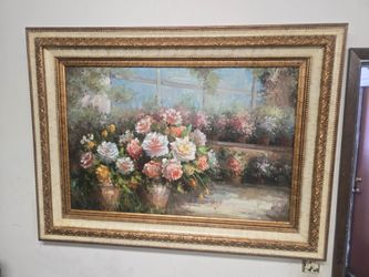 Title

Floral Oil Painting in Ornate Gold Frame