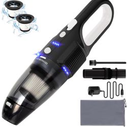 Car Vacuum Cordless Rechargeable with 2 Filters,Handheld Vacuum Cleaner with 9000Pa Strong Suction,Mini Portable Hand Vacuum Cordless with Large-Capac