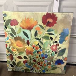 Large Floral Art Print On Canvas