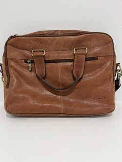 Kenneth Cole Leather Briefcase, Tan - Laptop Bag, Briefcase & Messenger Satchel Bag, Portfolio Shoulder Bag