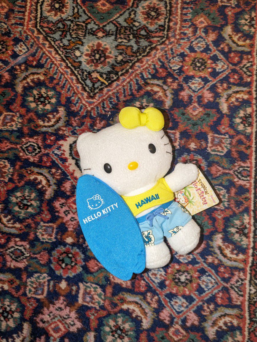 Sanrio Limited Edition 2004 Hawaii Hello Kitty Tropical Surfer 8” in Plush