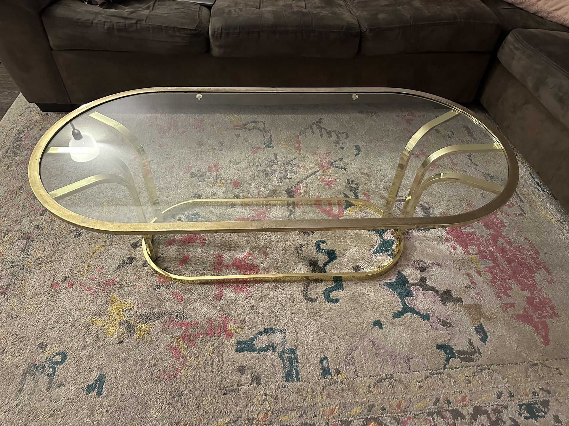 Gold glass coffee table
