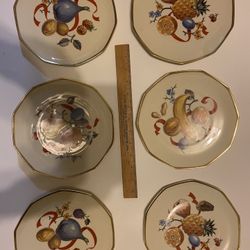 Bavarian Plates With Fruit Displays Lot Of 6