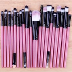 20 Pieces Pink Makeup Brushes Set