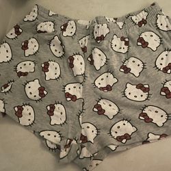 Grey Hello kitty Print Shorts  XL