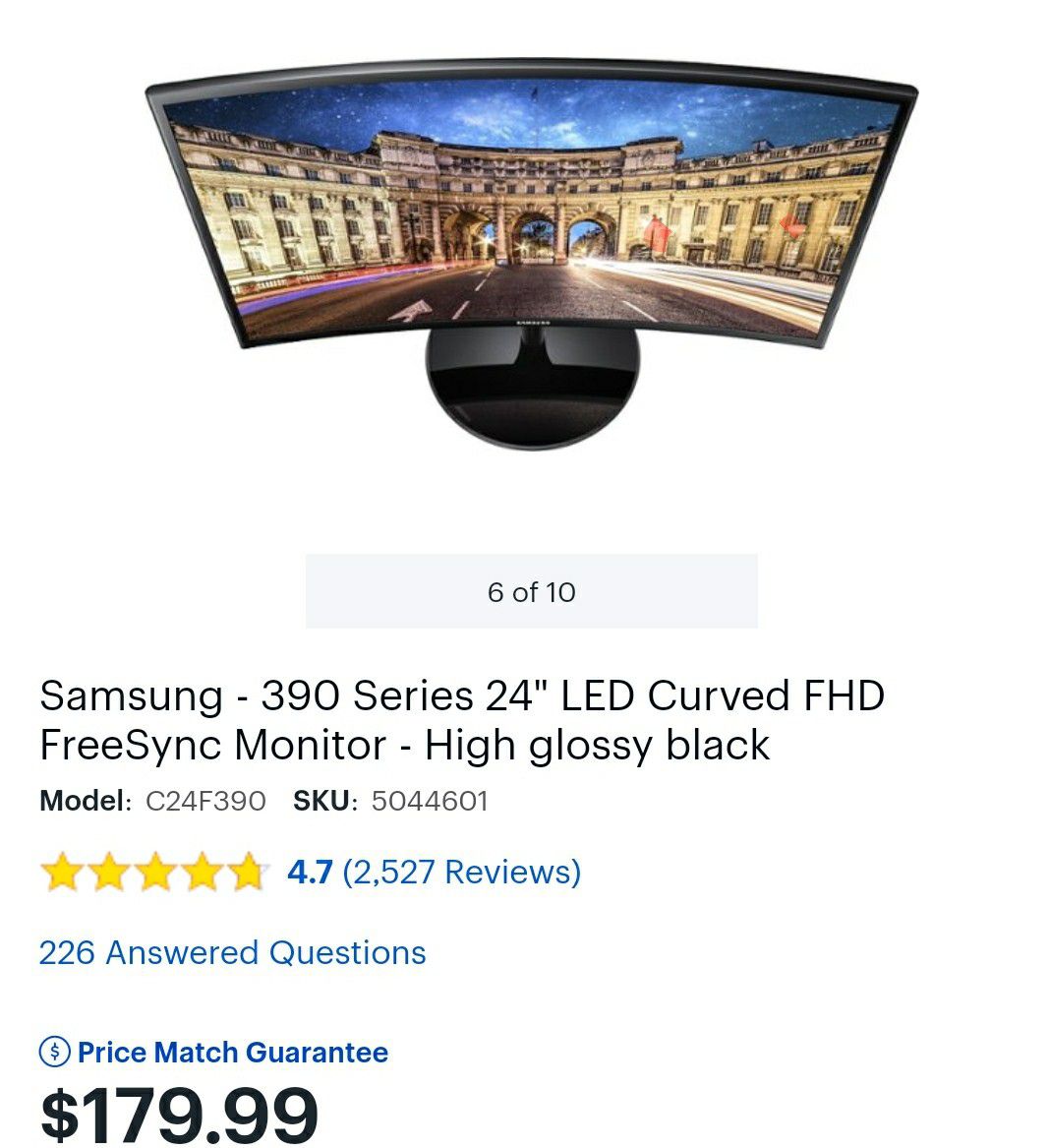 24 in curved FHD Samsung LED Monitor