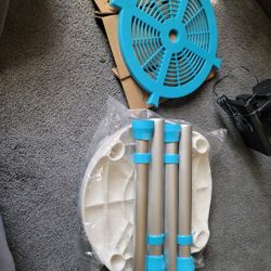 Swivel Shower Stool With Storage Rack (Blue). Brand New.