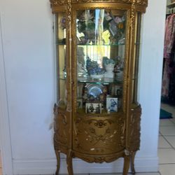 Gold Gilded Cabinet Antique From Italy Hand Car