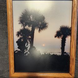 Framed sunset picture