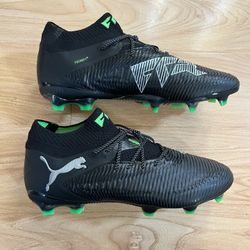 🔥🔥Puma Future 8 Ultimate FG Eclipse Black/Grey/Green Soccer Cleats - Size 9.5