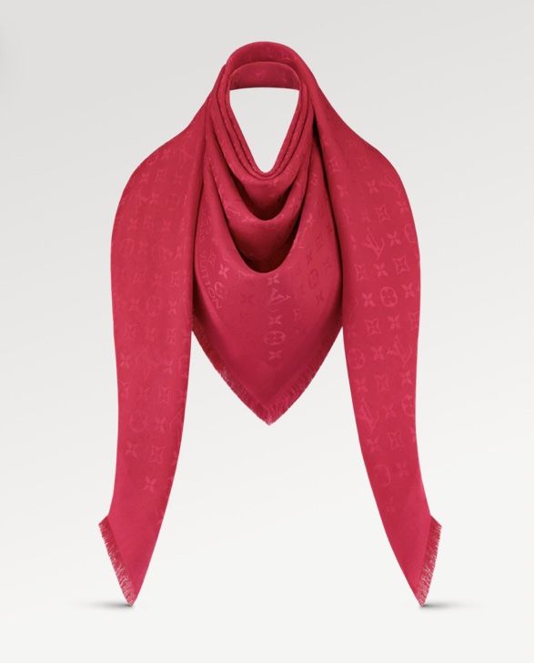 Lous Vuitton Shawl Red Silk