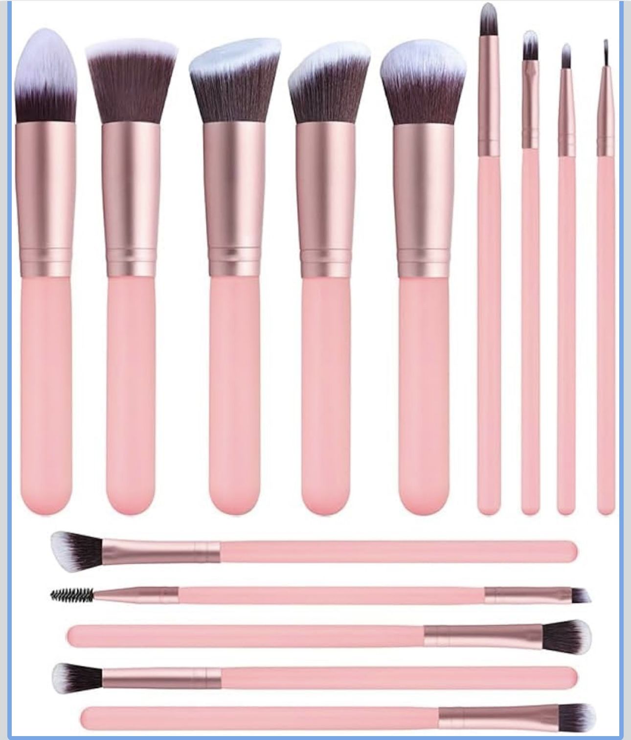 Makeup Brush 14 Sets of Makeup Brush Sets 5 Large and 9 Small Makeup Brush Tools (Pink)
