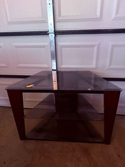 TV Stand with Glass Shelving