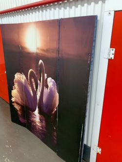 Decorative Screen Room Divider Swans