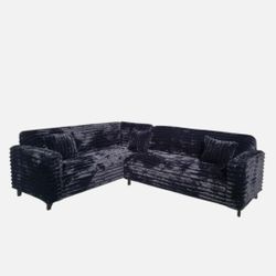 BRAND NEW 7X9FT SECTIONAL SOFA COUCH  SET.  Cordoroy BLACK 