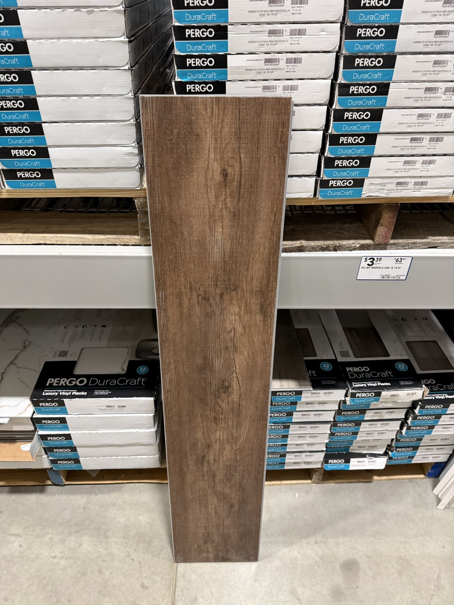 Pergo DuraCraft Marsala Oak 22-mil Waterproof Luxury Vinyl Plank Flooring ( 18.78-sq ft)