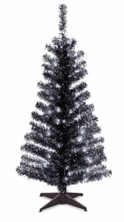 36” Table Top Black Pre-Lit Christmas Tree