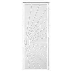 White left Steel Security door (36 in x 96 In)