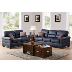 Black Sofa And Love Seat Set 