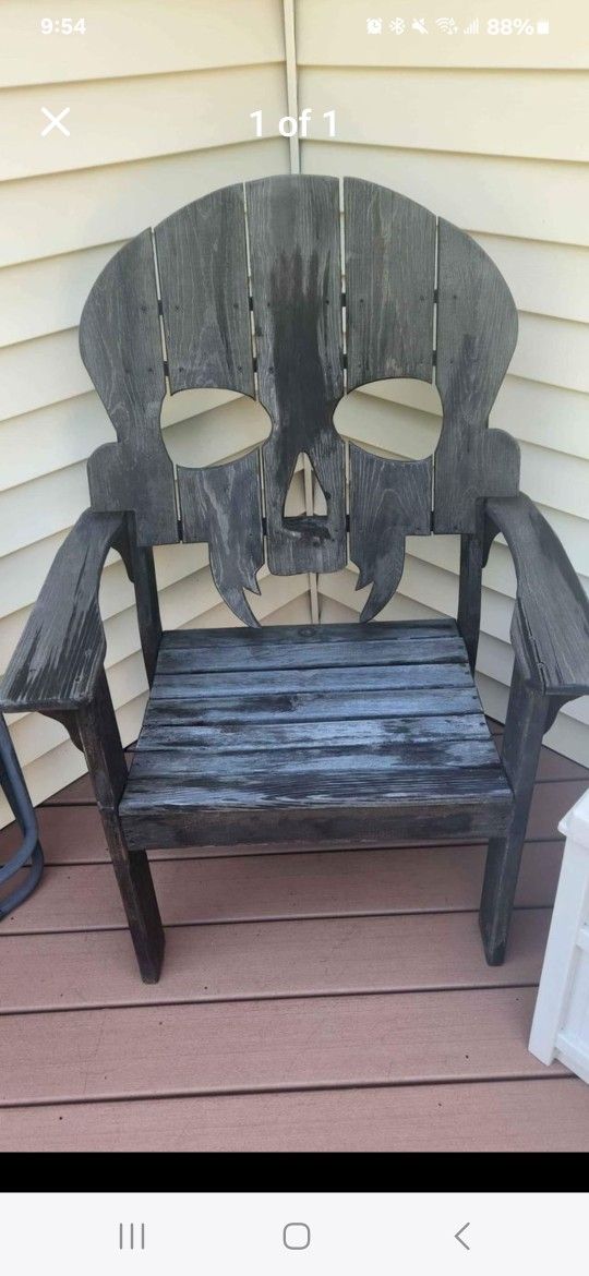 SKULL CHAIR SOLID WOOD HANDMADE
