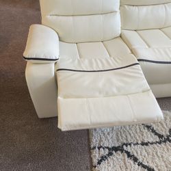 BRAND NEW Ivory Leather Sofa $550  Recliner 