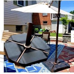 Abba Patio 4PCS 260LB Offset Umbrella Base Plastic Cantilever Base Weights Plate Set, Dry or Wet Sand Filled Umbrella Base for Cantilever Offset Patio