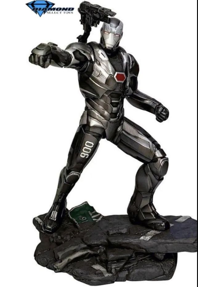 Diamond Select Marvel Avengers Endgame War Machine Diorama Statue Statue was displayed in a case. Package is NM with minimal shelf wear. See photo
